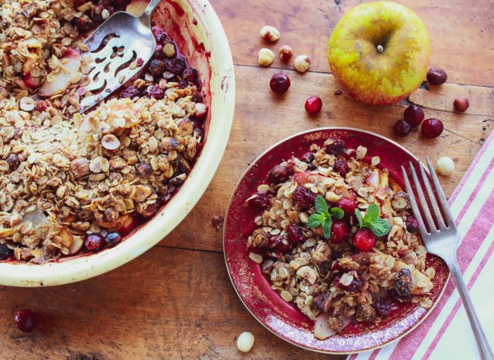 Cranberry Apple Hazelnut Crumble - Sharon Palmer, The Plant Powered Dietitian