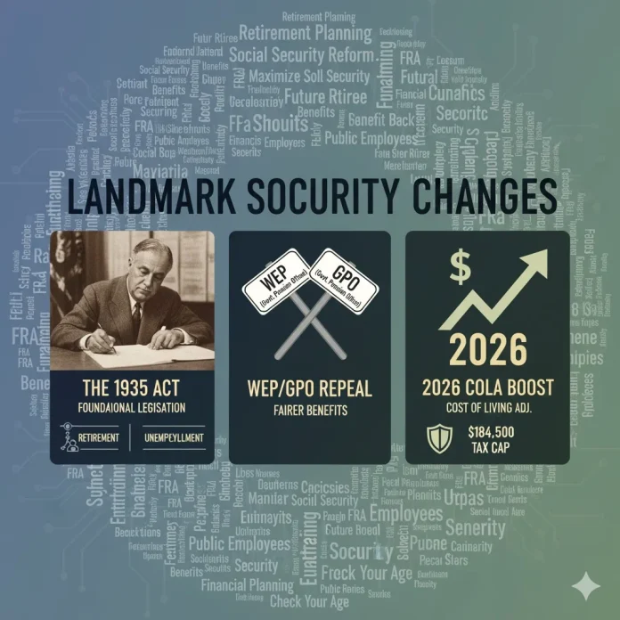 Landmark Social Security Changes: The 1935 Act, WEP/GPO Repeal, and the 2026 COLA Hike