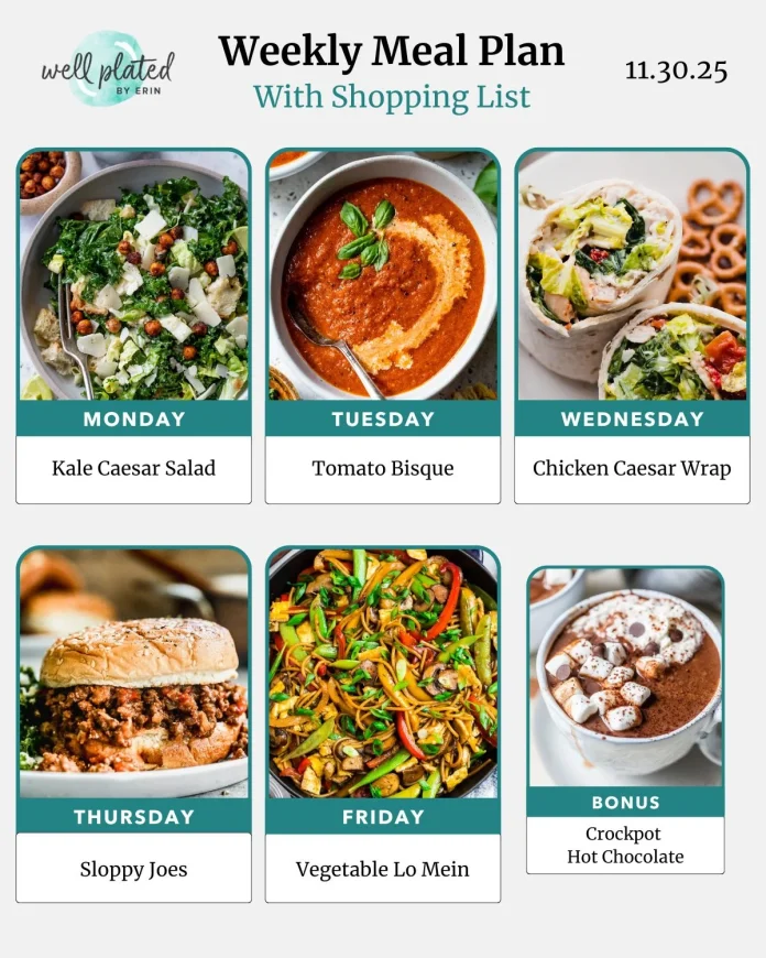 Weekly Meal Plan 11.30.25 – WellPlated.com