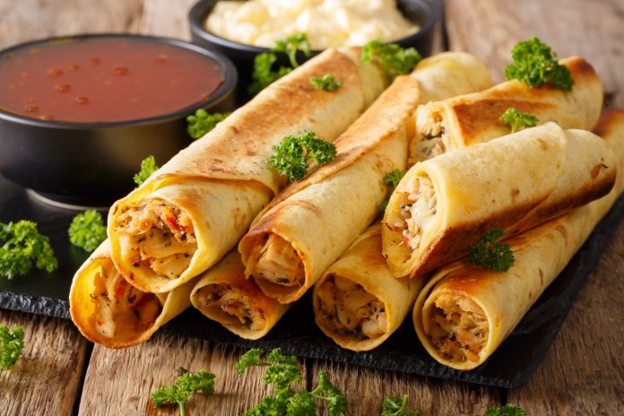 Creamy Baked Chicken Taquitos - SHK