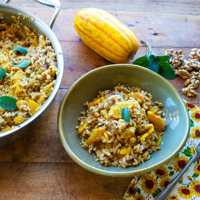 Delicata Squash Risotto - Sharon Palmer, The Plant Powered Dietitian