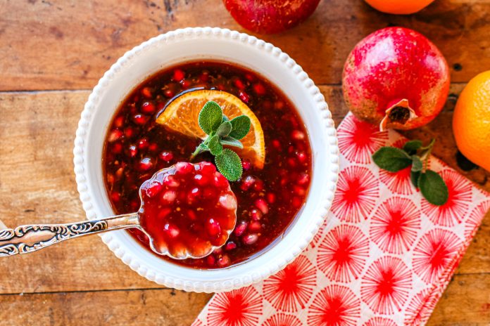 Pomegranate Mandarin Sauce - Sharon Palmer, The Plant Powered Dietitian
