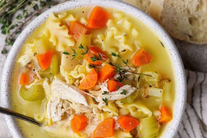 High-Protein Creamy Chicken Soup - Fit Foodie Finds