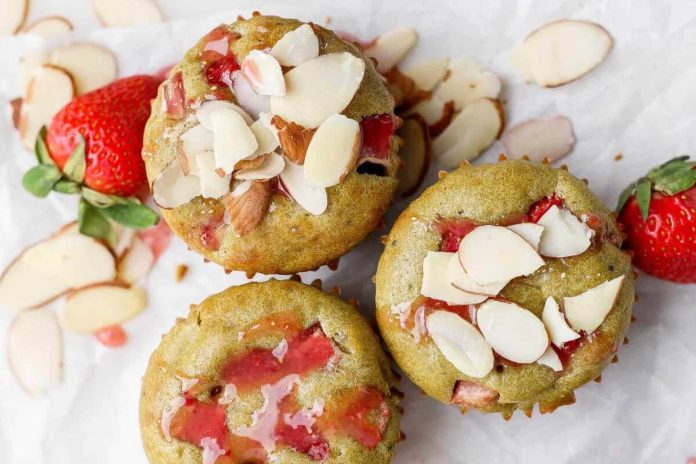 Strawberry Matcha Protein Muffins - Fit Foodie Finds