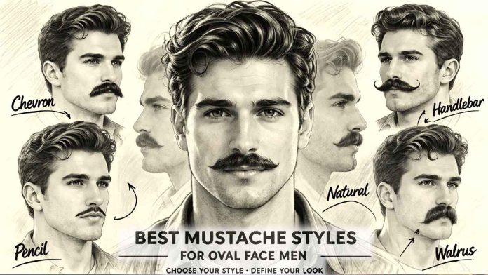 Best Mustache Styles for Oval Face Men (Expert Grooming Guide)
