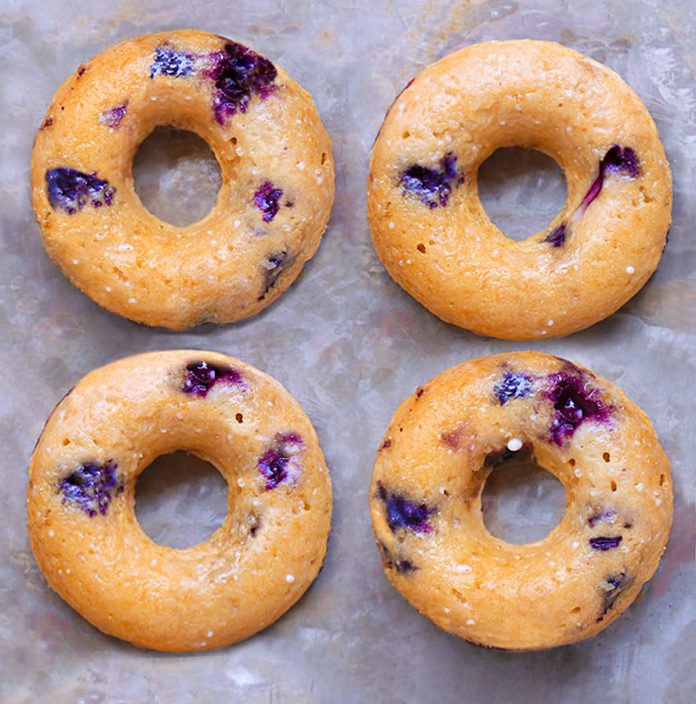 Blueberry Baked Donuts - Refined Sugar Free!