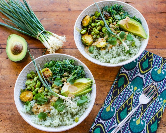 Jade Edamame Bowl with Spicy Peanut Dressing