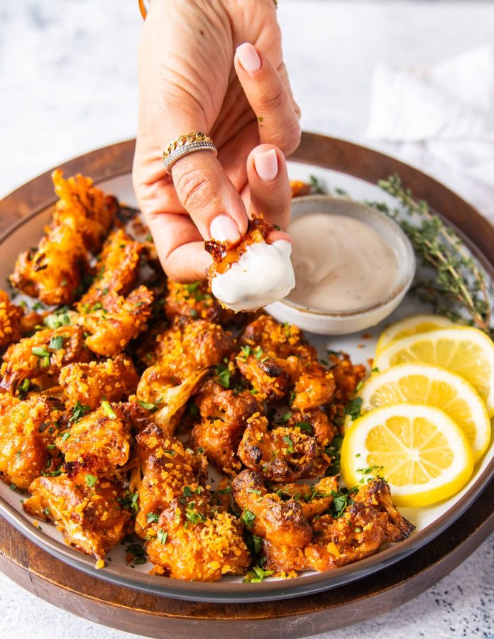 Buffalo Cauliflower • Crispy, Tasty and Perfect Buffalo Cauliflower • Two Purple Figs