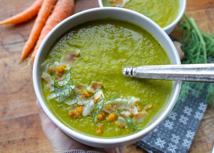 Creamy Carrot Fennel Soup with Ginger & Turmeric