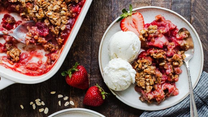 Strawberry Rhubarb Crisp (Easy + Cozy)