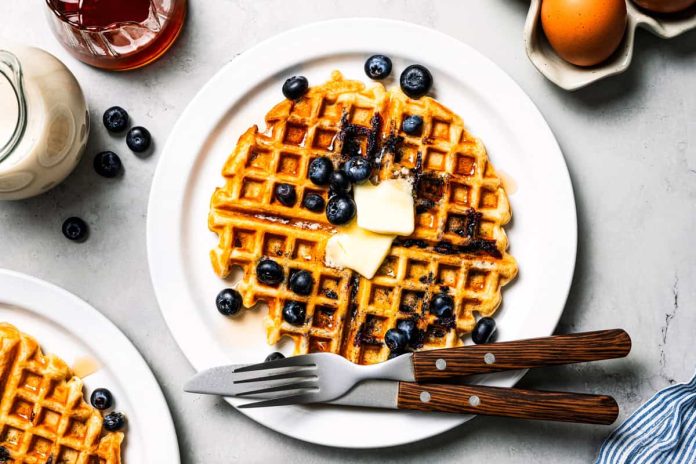 Fluffy Blueberry Waffles | Diethood