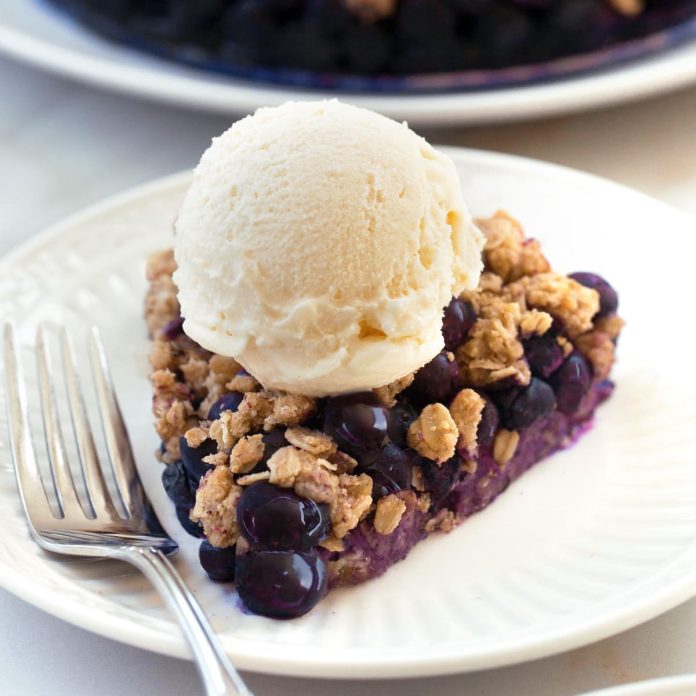 Healthy Blueberry Pie - (With Oatmeal Streusel Topping!)