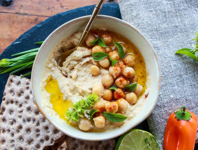 Sun-Dried Tomato Basil Hummus - Sharon Palmer, The Plant Powered Dietitian